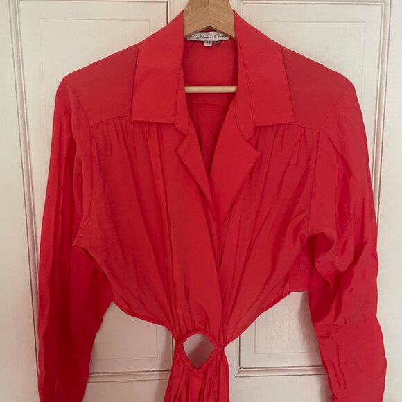 Pink Cut Out Long Sleeve Dress - Picture 2 of 4